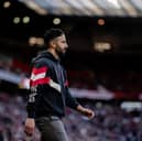 Manchester United Head Coach / Manager Ruben Amorim looks on during the Premier League match between Manchester United FC and Manchester City FC at Old Trafford on April 5, 2025 in Manchester, United Kingdom.