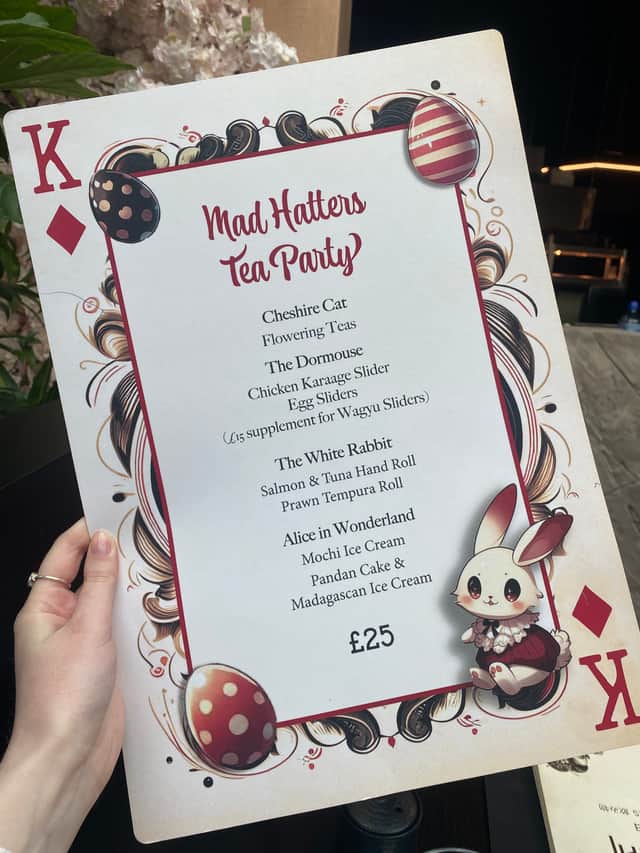 Nichi inside the Trafford Centre's Alice in Wonderland menu