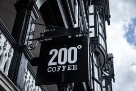 200 Degrees coffee sign