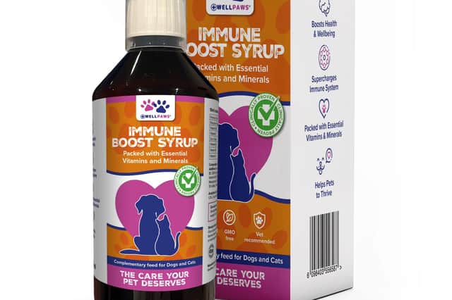 Some of the many WellPaws syrups available.