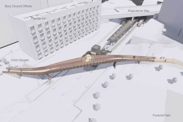 The planning application is for a new pedestrian link between Union Square/Knowsley Place and Pyramid Park