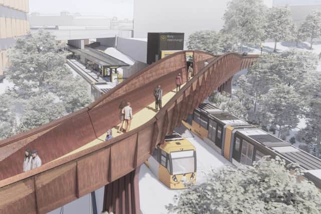 The footbridge will replace the current subway link which runs under the existing Metrolink track