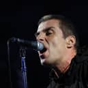 Liam Gallagher performing before the heavyweight boxing match between Daniel Dubois and Anthony Joshua at Wembley Stadium in September 2024. 