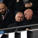 Salford City co-owners Nicky Butt and Paul Scholes are pictured prior to the Emirates FA Cup Third Round match between Manchester City and Salford City at Etihad Stadium on January 11, 2025 in Manchester, England. 