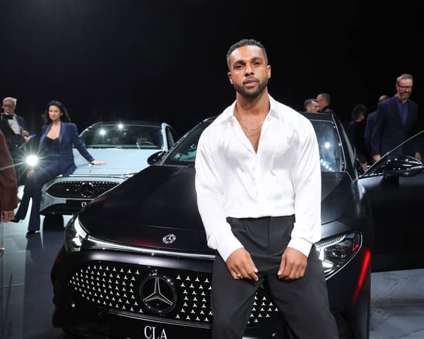 Lucien Laviscount attends the Mercedes-Benz CLA World Premiere at Villa Miani on March 13, 2025 in Rome. 