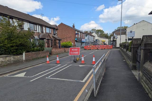 Whittaker Lane in Prestwich is closed after a sinkhole opened up