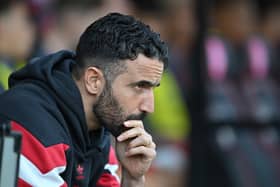 Ruben Amorim, Manager of Manchester United, looks on during the Premier League match between AFC Bournemouth and Manchester United FC at Vitality Stadium on April 27, 2025 in Bournemouth, England. (Photo by Dan Mullan/Getty Images)