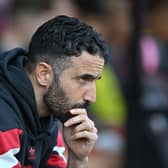 Ruben Amorim, Manager of Manchester United, looks on during the Premier League match between AFC Bournemouth and Manchester United FC at Vitality Stadium on April 27, 2025 in Bournemouth, England. (Photo by Dan Mullan/Getty Images)
