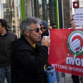 Nader Awaad, Chair of the IWGB Private Hire Drivers, at another drivers' protest event in London