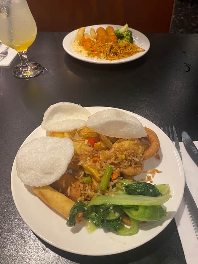 Cosmo all you can eat buffet food plate 