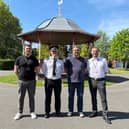 (Left to right): Partnership Team Leader John Walker, Chief Supt Chris Foster, Cllr Stephen Homer and Community Safety Manager Dave Smith at Victoria Park, Denton