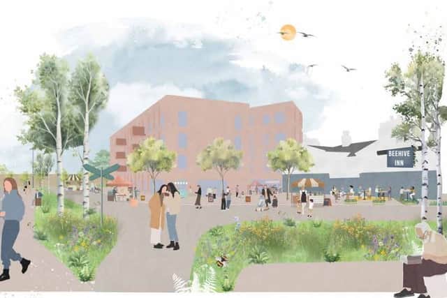 An artist's impression of how Droylsden Square could look
