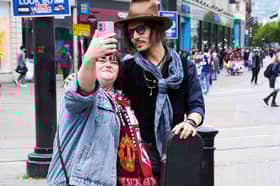 Johnny Depp with a football fan