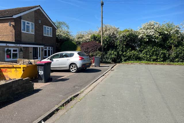 Kath Clark's home in Linkfield Drive is right on the border between Salford and Wigan