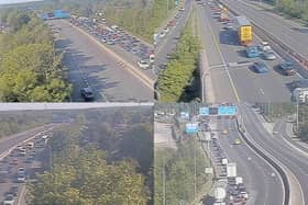 Traffic on the M60 near the Trafford Centre was stopped due to a police-led incident