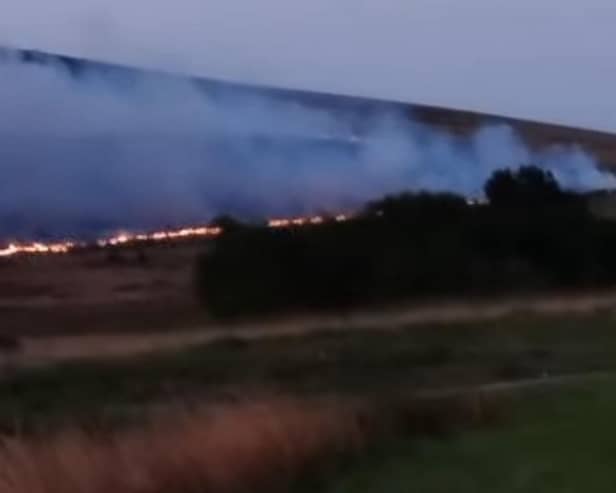 Plumes of smoke can be seen from the wildfire on Sheep House Lane/Rivington Road in Bolton.