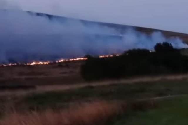 Plumes of smoke can be seen from the wildfire on Sheep House Lane/Rivington Road in Bolton.