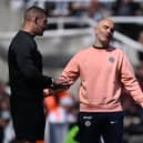 Chelsea head coach Enzo Maresca reacts towards the fourth official Rob Jones after Nicolas Jackson of Chelsea had been sent off by referee John Brooks after a VAR check had upgraded a yellow card during the Premier League match between Newcastle United FC and Chelsea FC at St James' Park on May 11, 2025 in Newcastle upon Tyne, England. 