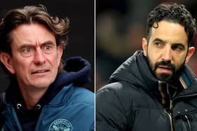 Tottenham manager Thomas Frank and Manchester United boss Ruben Amorim. 