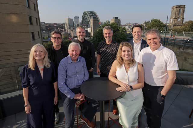 Northern mayors, including Greater Manchester Mayor Andy Burnham (back, far left) and former athlete Sir Brendan Foster (front, second left), whose 'Great North Run' brand has been harnessed for the new investment partnership 