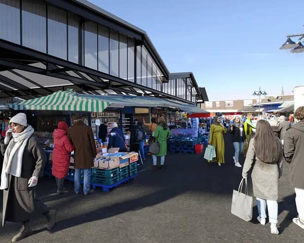 An artist's impression of what a revamp Bury Market will look like