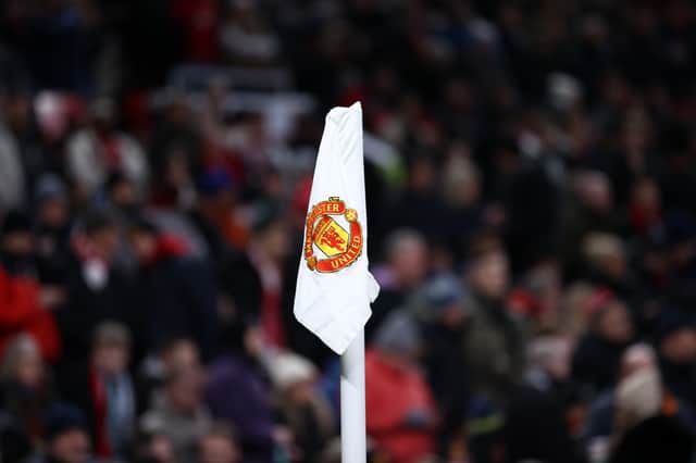 A corner flag is seen during the Premier League match between Manchester United and Tottenham Hotspur at Old Trafford on January 14, 2024 in Manchester, England.