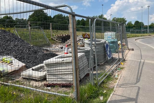 This is the area adjacent to Standish Leisure Centre where residents were hoping would become a play area and for allotments. There is little sign of any work being carried out.