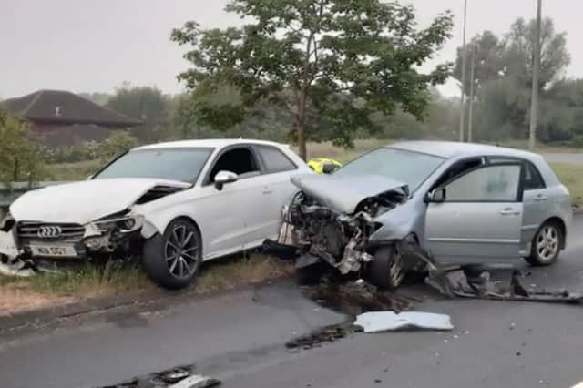 The aftermath of the crash.