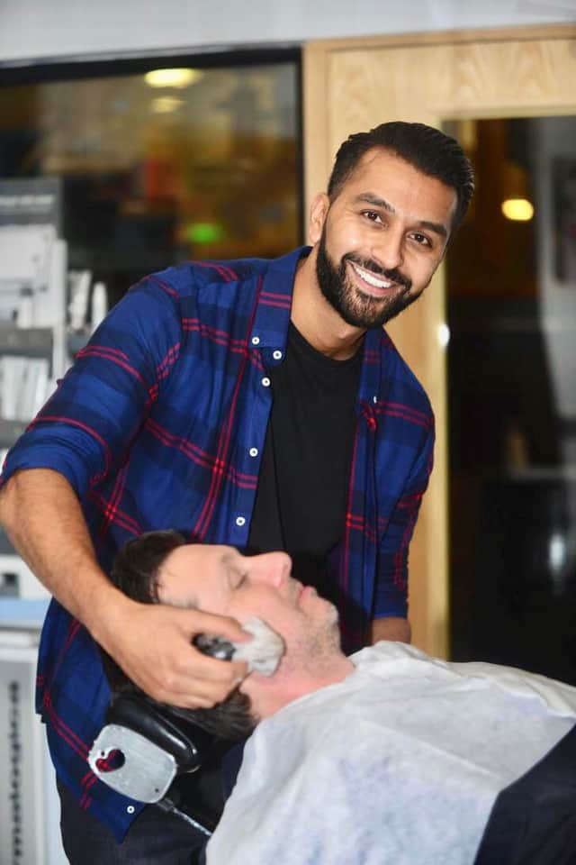 Barber Jiggi works in areas around Manchester.