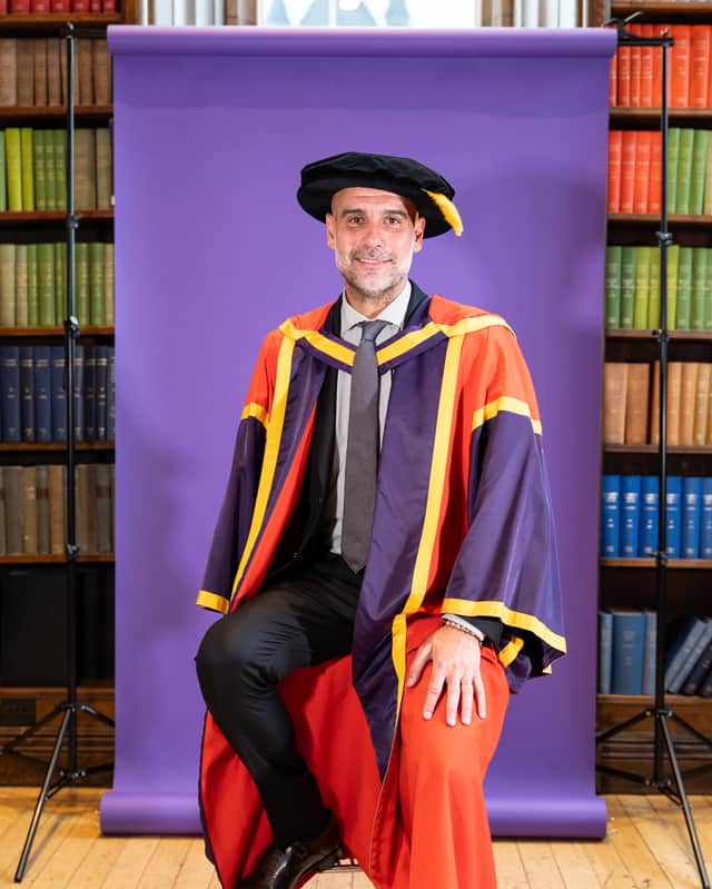 Pep Guardiola University of Manchester honorary degree.