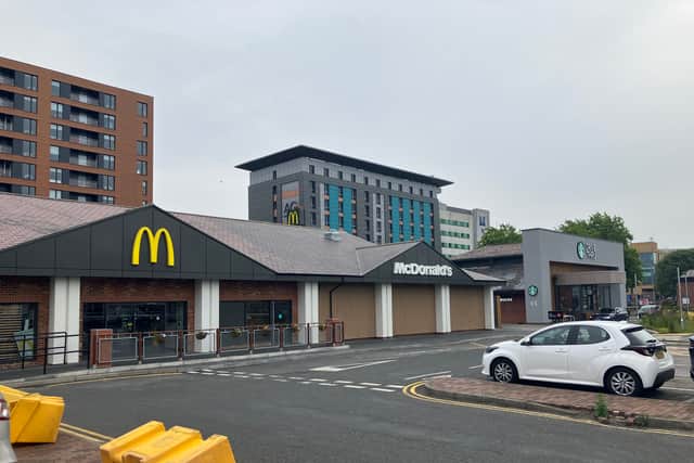 McDonald's has a site based off Trafford Road next to Salford Quays tram stop