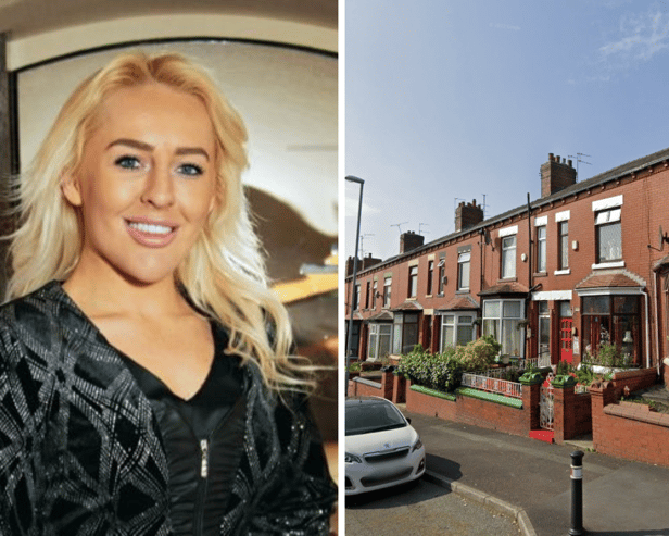 Liv Cooke, left, and Copster Hill Road in Oldham where she in converting a home into a four-bed HMO