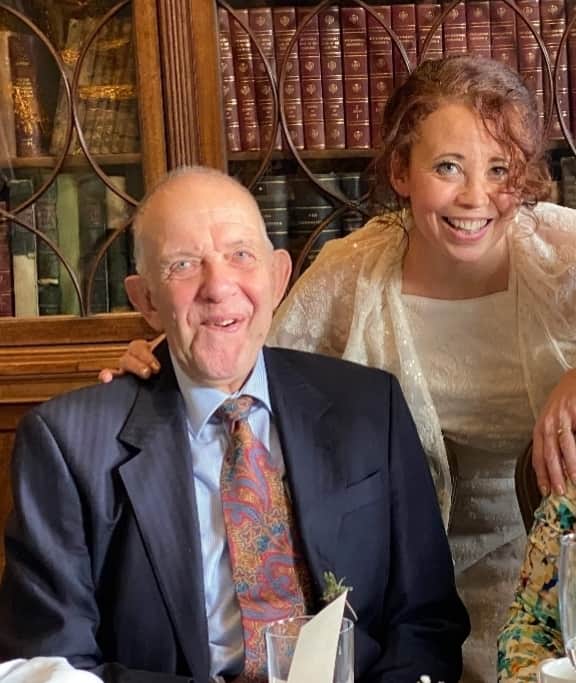 Jude Hill with her father