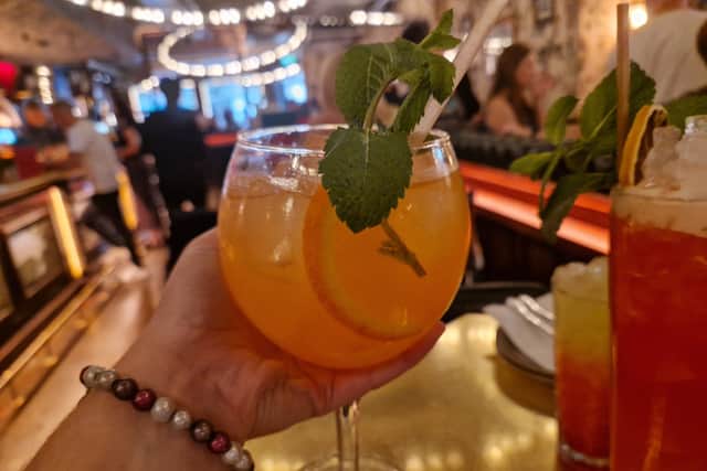 Amalfi Nights is inspired by a taste of Italian summer evenings. Aperol's bittersweet citrus meets the complex botanicals of Monkey 47 gin, softened by almond and brightened with lemon; all topped with refreshing lemonade. For every Amalfi Nights cocktail sold, Monkey 47 will be donating 47p to the WWF Charity.