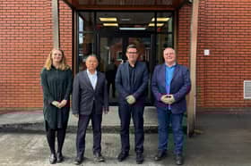 Mizkan - (L-R) Rachel Eyre, Chikara Tanaka, Andy Burnham and Simon Lock