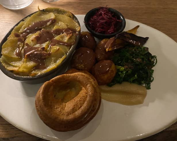 Spring Vegetable Hot Pot, Pickled Red Cabbage, Red Wine Sauce