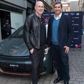 (L) Marcus Gossen, Director at Cupra (R) Ferran Soriano, CEO of Manchester City Football Club