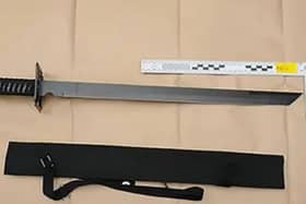 A month-long amnesty to surrender ninja swords before owning them becomes illegal next month has begun. Picture courtesy of Surrey Police 