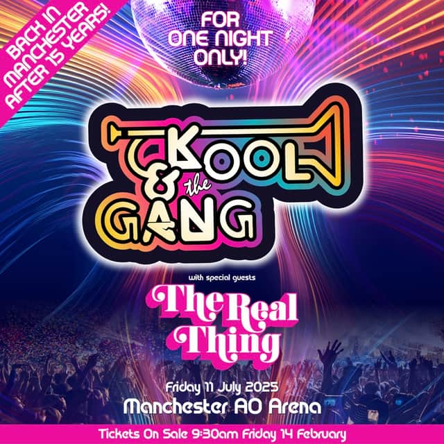 Kool & the Gang and special guests The Real Thing will play Manchester AO Arena on Friday, July 11