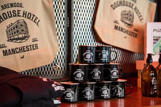 Guests can take a piece of the experience home with quirky BrewDog DogHouse Manchester merchandise, from enamel mugs to tote bags