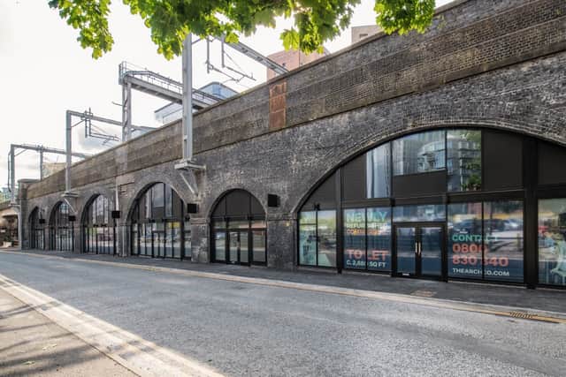 A picture of the restored Norton Street railway arches in Salford