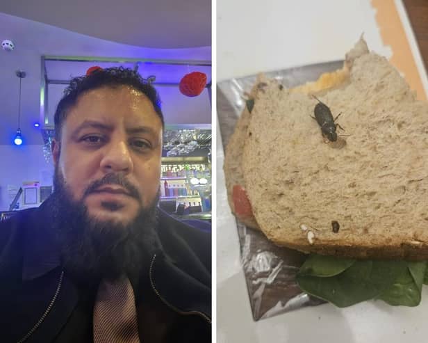 Adil Vasaya, 41, from Bolton had visited the Tesco store at Preston Deepdale Retail Park on Saturday and purchased a chicken tikka sandwich for £2.75 only to take a bite and feel a live cockroach swirling around in his mouth 