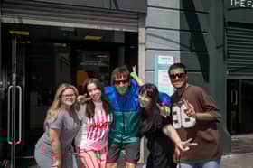 Ian pictured with fans sporting a vintage Craghoppers jacket from the early 90s
