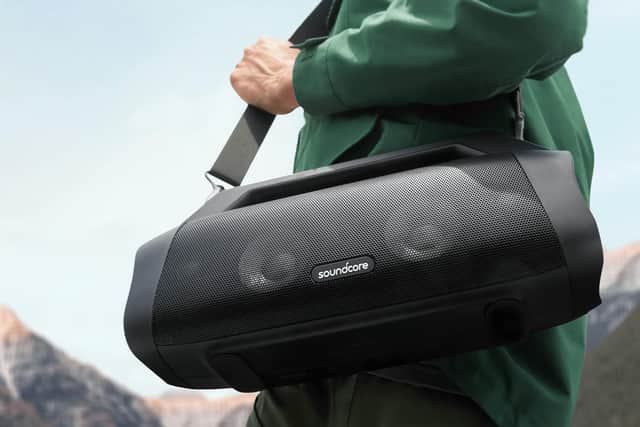 The Soundcore Motion Boom Plus is ultra-portable thanks to its lightweight design, built-in handle and removable strap.