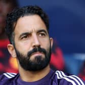 Ruben Amorim, Manager of Manchester United, looks on prior to the pre-season friendly match between Manchester United and Leeds United at Strawberry Arena on July 19, 2025 in Solna, Sweden.
