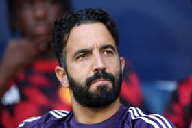Ruben Amorim, Manager of Manchester United, looks on prior to the pre-season friendly match between Manchester United and Leeds United at Strawberry Arena on July 19, 2025 in Solna, Sweden.