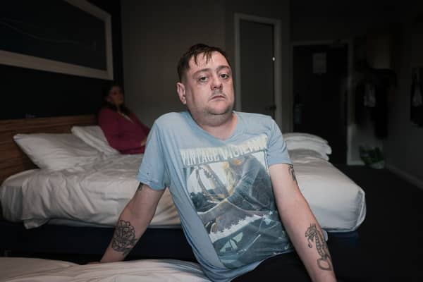 Paul Maddocks and his mum Susan Weatherman, from Stockport, are living in a hotel in Manchester city centre after being made homeless.