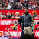 Fiorentina manager Stefano Pioli looks on with Manchester United Head Coach / Manager Ruben Amorim during the pre-season friendly match between Manchester United and ACF Fiorentina at Old Trafford on August 9, 2025 in Manchester, England. 
