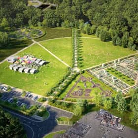 CGI of what the new park and 162-home development on the old Hartshead Power Station in Stalybridge could look like