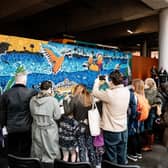 A stunning artwork inspired by the River Mersey has been unveiled at Stockport Interchange.